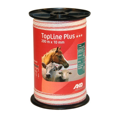 TopLine Plus schriklint wit/rood 1 cm-200 meter