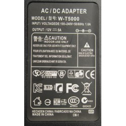 Adapter / voeding 12 volt, 5 ampère (60 watt)  Adapters en voedingen